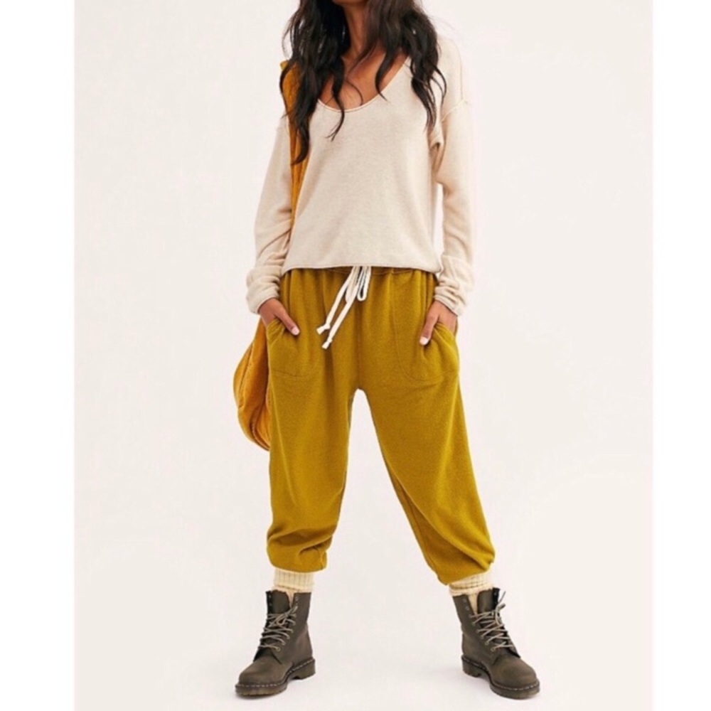 •FREE PEOPLE•Slouchy Drawstring Cactus Joggers SM
